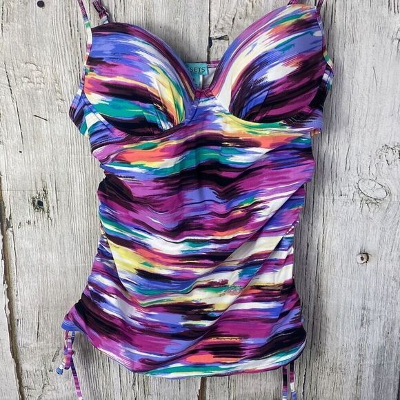 Spanx by Sara Blakey Ruched Tankini Top Size M  B - Picture 4 of 10